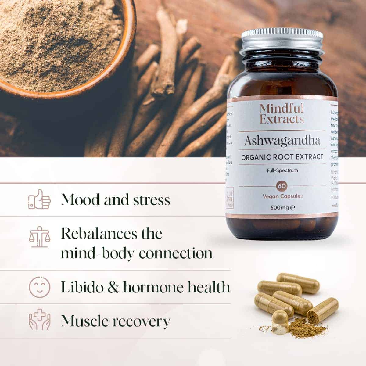Ashwagandha is commonly used for stress and mood